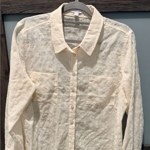 Chico's Ivory Floral Lace Shirt